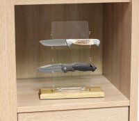 Universeller Messerständer für 5 Messer I Display Acryl / Eiche Massivholz I Erhältlich in zwei verschiedenen Farben